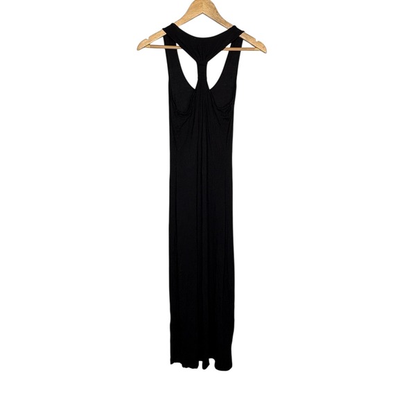 Calvin Klein Solid Black‎ Jersey Racerback Tank Maxi Dress Size 4 Knotted Twist - Picture 4 of 7